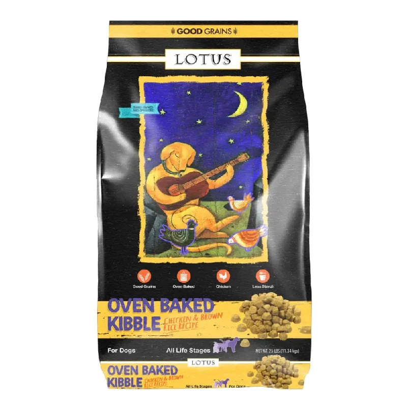 Best dog food for dogs with IBS with easily digestible, gentle ingredients-Lotus Good Grains Chicken Recipe Oven-Baked Adult Dry Dog Food