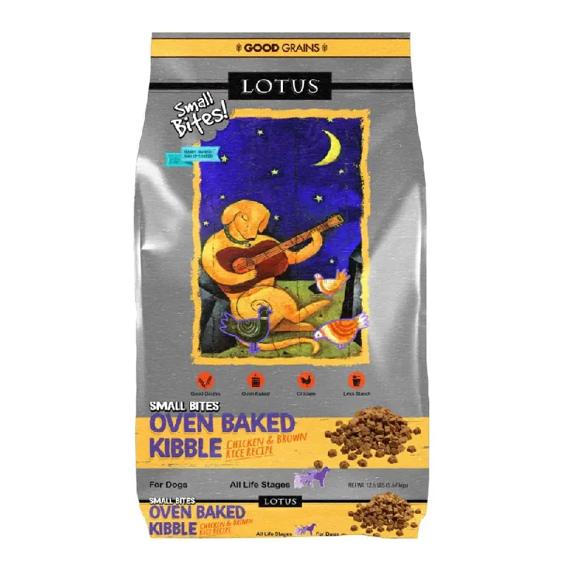 Best dog food for dogs with pancreatitis to support digestive health-Lotus Oven-Baked Small Bites Good Grains Chicken Recipe Adult Dry Dog Food