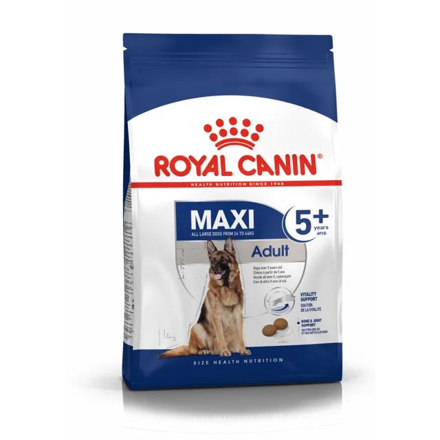 Hypoallergenic dog food with salmon for sensitive dogs and skin care-Royal Canin Maxi Adult 5+