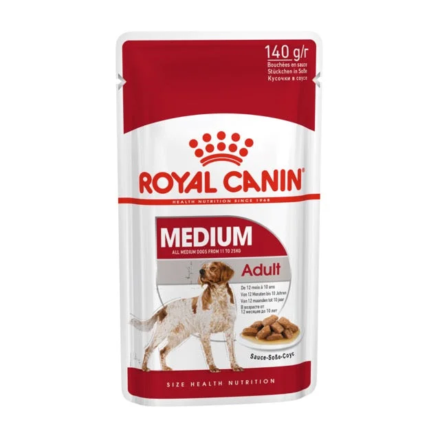 High-quality dog food with chicken fat for healthy skin, coat, and energy-Royal Canin Medium Adult Gravy