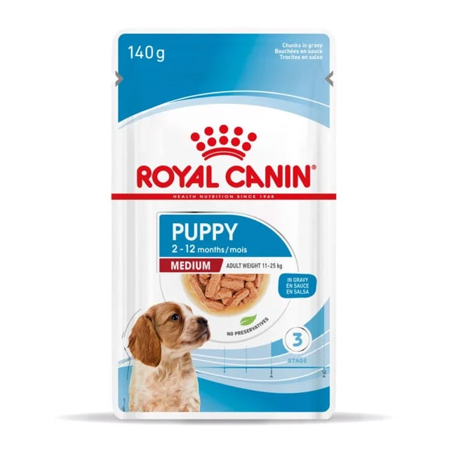 High-protein dog food with bison for a unique and healthy protein choice-Royal Canin Medium Puppy Gravy