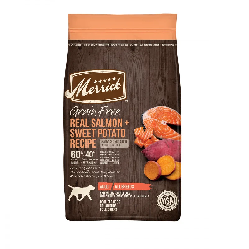 Dog food with apple cider vinegar for improved digestion and detox support-Merrick Grain Free Real Salmon & Sweet Potato Recipe Dry Dog Food