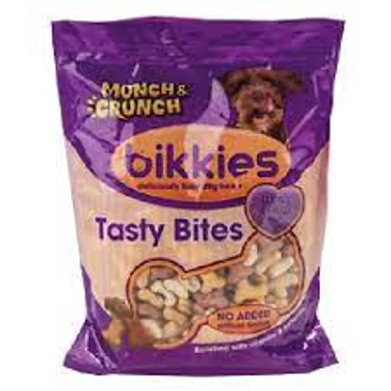 Best dog food for dogs with skin allergies to reduce itching and dryness-MUNCH & CRUNCH DOG BIKKIES TASTY BITES 350 GM