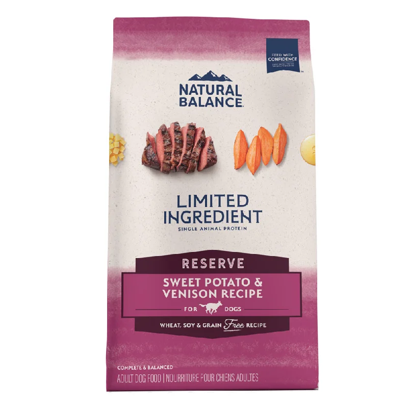 Grain-free dog food with quinoa and lentils for a nutritious, digestible meal-Natural Balance Limited Ingredient Reserve Grain Free Sweet Potato & Venison Recipe Dry Dog Food