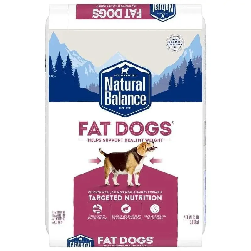 Dog food with antioxidant-rich fruits and vegetables for immune support-Natural Balance Pet Foods Fat Dogs Chicken & Salmon Formula Low Calorie Dry Dog Food