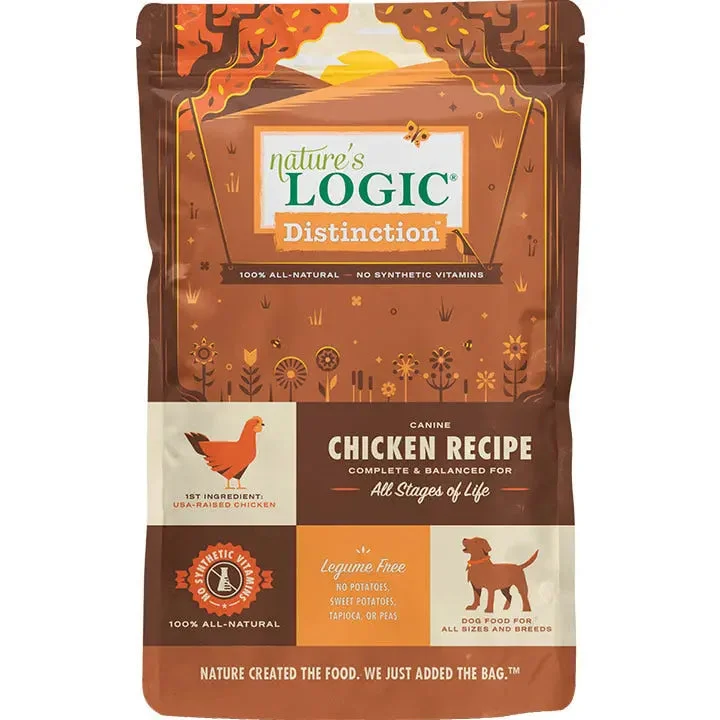 Wet dog food with real chicken and vegetables for a tasty treat-Nature’s Logic Distinction™ Canine Chicken Recipe Dry Dog Food