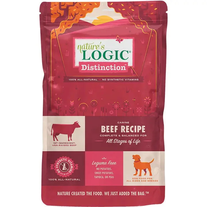 High-quality dog food with real beef for muscle and energy support-Nature's Logic Distinction™ Beef Recipe Dry Dog Food