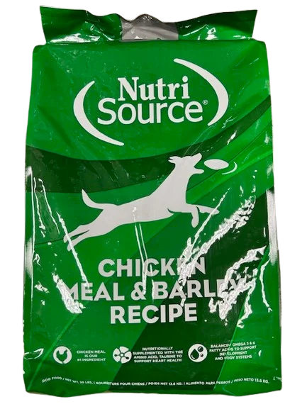 High-protein dog food with venison for muscle maintenance and energy-Nutri Source Choice Chicken and Barley ; dog food ; 30 lb bag