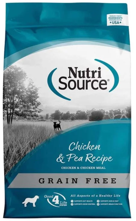 Grain-inclusive dog food with brown rice for balanced nutrition and fiber-NutriSource Dog Food,  Grain Free Chicken, 15lb