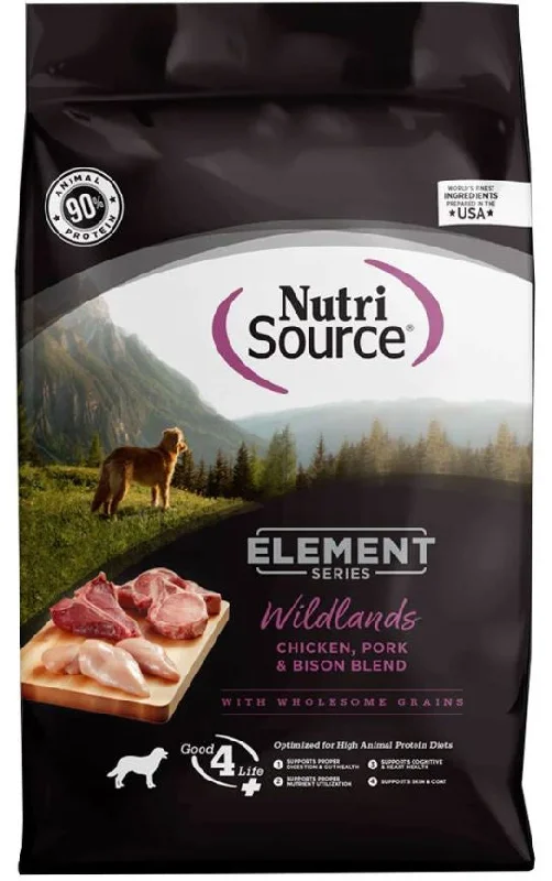 Best dog food for dogs with diabetes with low-glycemic ingredients-Nutri Source Element Wildlands ; Dog Food ; 12 lb bag