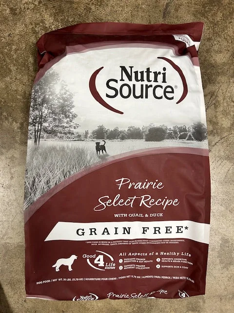 Grain-free dog food with duck for a high-protein, allergy-friendly meal-NutriSource Dog Food, Grain Free Prairie Select 26lb