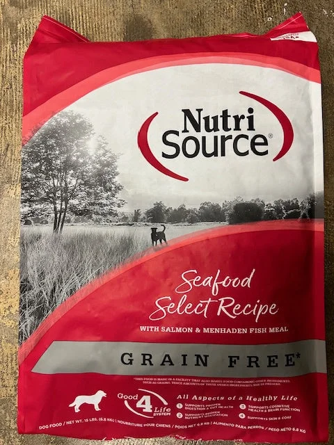 Best dog food with no fillers like corn, soy, or wheat for better digestion-NutriSource Dog Food, Grain Free Seafood Select 26lb