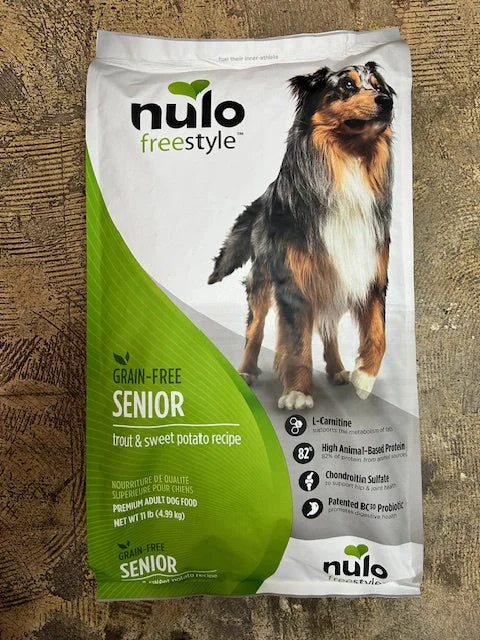 Best dog food for puppies with DHA for brain and eye development-Nulo Senior Dog Food, Grain Free Trout 24lb