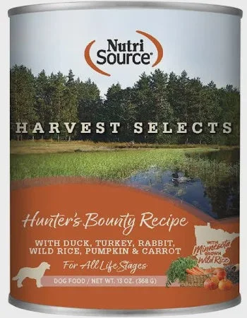 Grain-inclusive dog food with brown rice for balanced nutrition and fiber-NutriSource Dog Food, Harvest Select Hunter's Bounty, 13oz