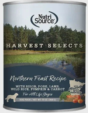 Best dog food for dogs with diabetes with low-glycemic ingredients-NutriSource Dog Food, Harvest Select Northern Feast, 13oz