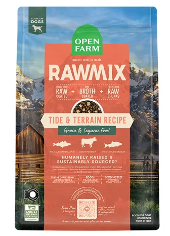 Best dog food for weight loss with high protein and low fat content-Open Farm Dog RawMix GF Tide & Terrain 20 lb