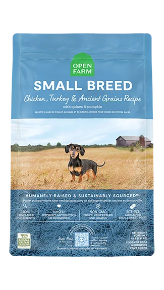 Dog food with kale and spinach for added vitamins and antioxidants-Open Farm Dry Dog Food: Small Breed & Ancient Grains Recipe