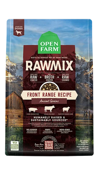 Dog food with limited ingredients for dogs with food allergies-Open Farm RawMix Dog Food: Front Range Recipe w/ Ancient Grains