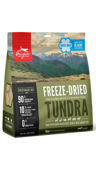 Grain-free dog food with salmon and sweet potato for sensitive dogs-ORIJEN Freeze-Dried Food: Tundra