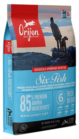 High-quality dog food with real beef for muscle and energy support-ORIJEN Dry Food: Six Fish Recipe