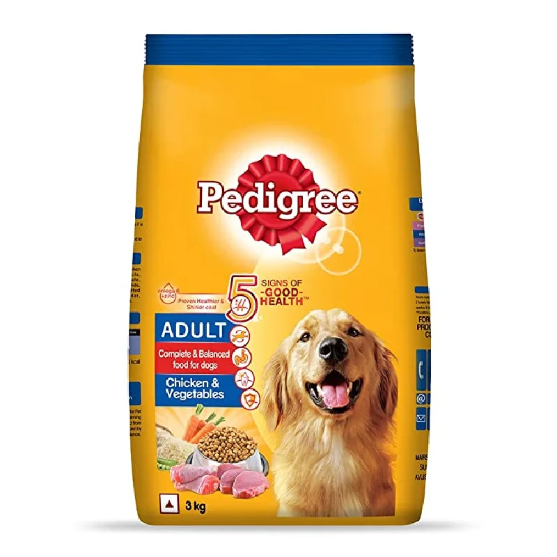 Best dog food with no fillers like corn, soy, or wheat for better digestion-PEDIGREE DOG FOOD ADULT CHICKEN AND VEGETABLE 1.5 KG