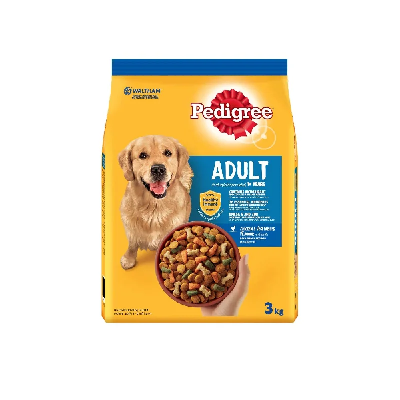 Best dog food for dogs with IBS with easily digestible, gentle ingredients-PEDIGREE DOG FOOD ADULT CHICKEN & VEGETABLE 3 KG