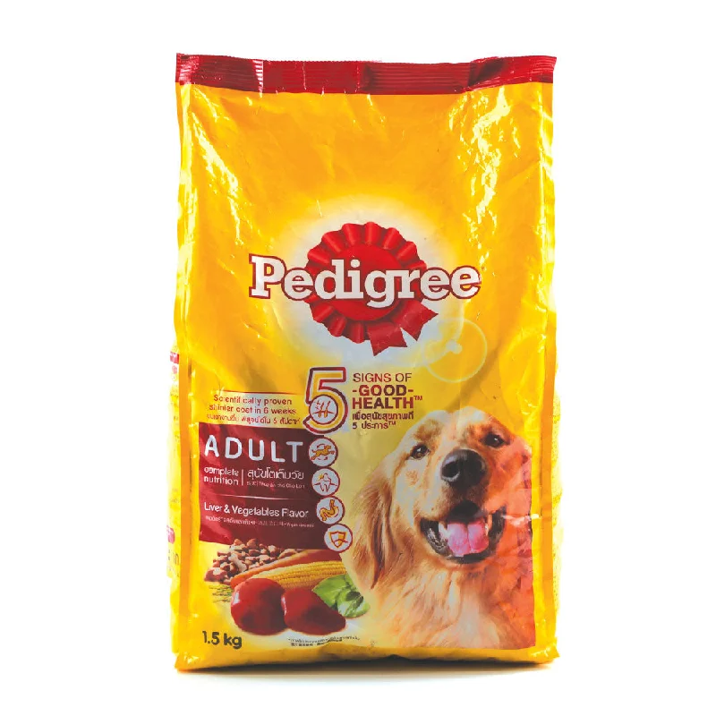 Best dog food for puppies with high protein content for growth-PEDIGREE DOG FOOD ADULT LIVER & VEGETABLE FLAVOR 1.5 KG