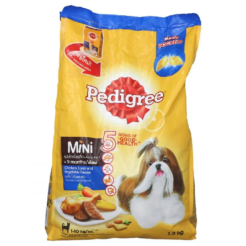 High-quality dog food with lamb for sensitive stomachs and healthy digestion-PEDIGREE DOG FOOD MINI CHICKEN LIVER & VEGETABLE 1.3 KG