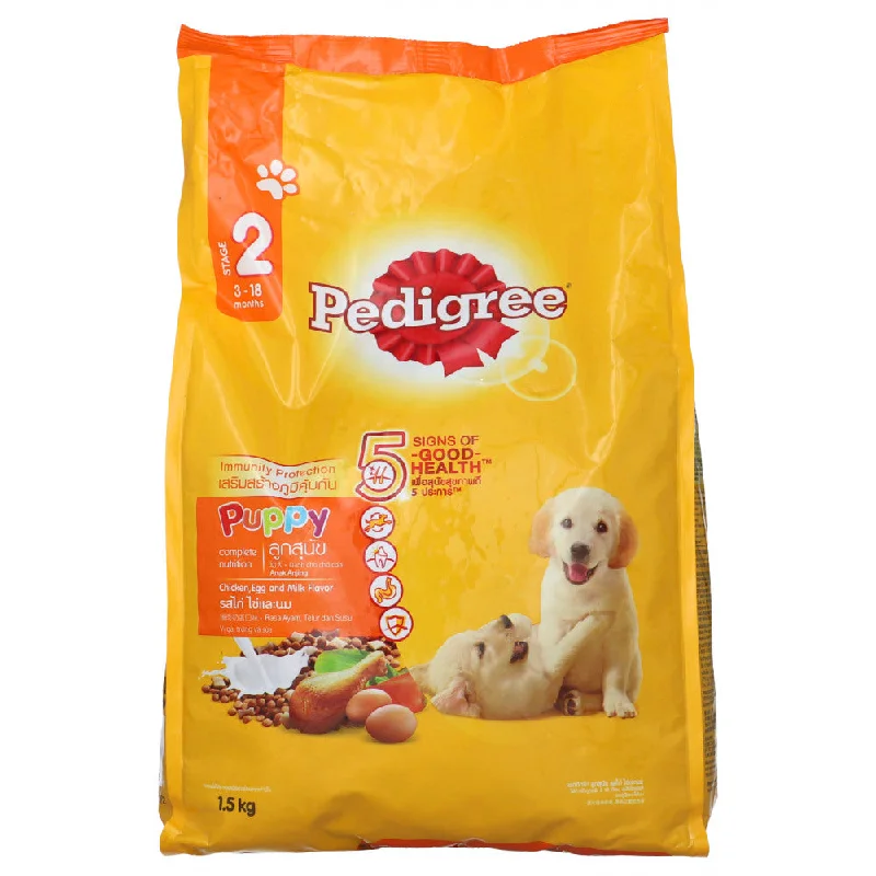 Dog food with pumpkin and carrots for improved digestion and overall health-PEDIGREE DOG FOOD PUPPY CHICKEN EGG AND MILK 1.3 KG