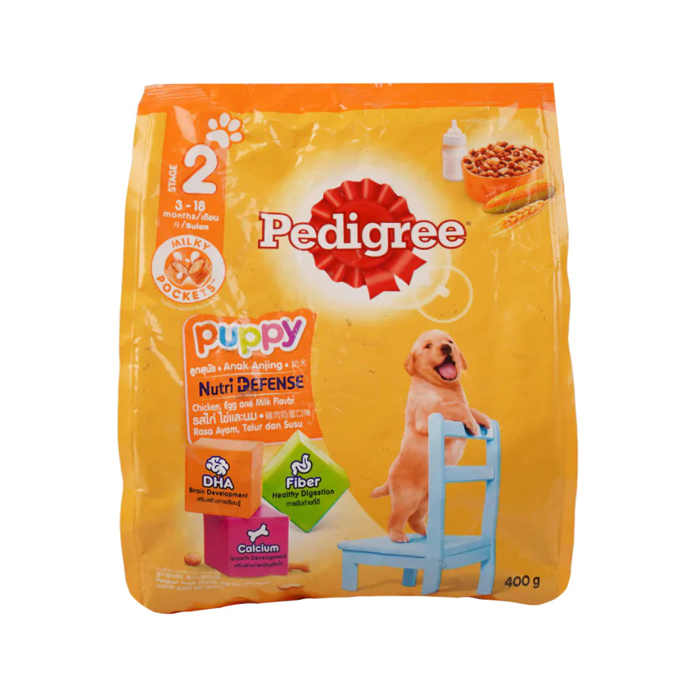 Best dog food for large breeds with joint support and balanced nutrients-PEDIGREE DOG FOOD PUPPY CHICKEN EGG AND MILK 400 GM