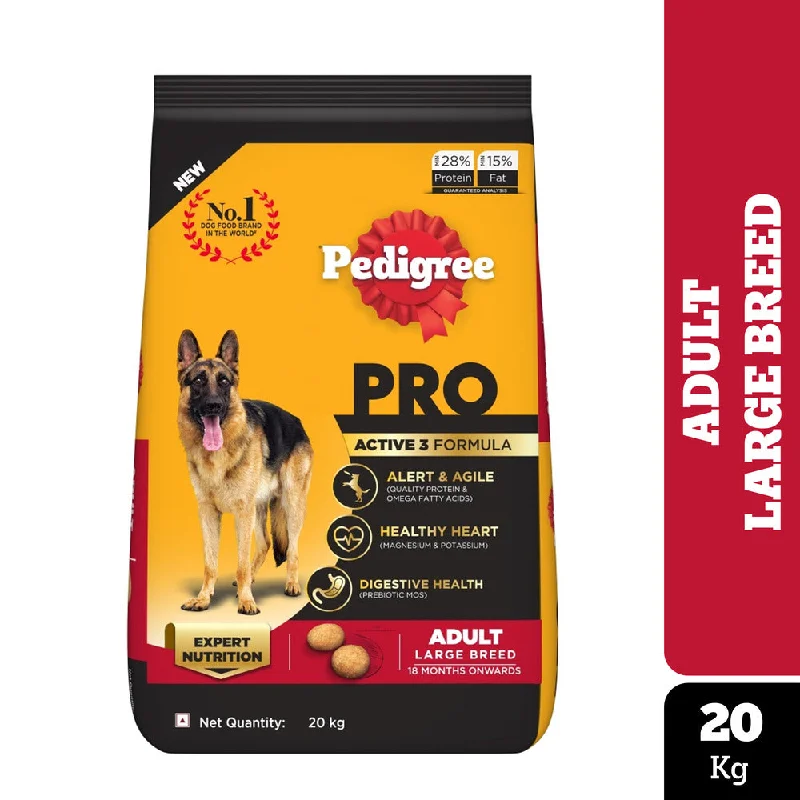 Best dog food with natural antioxidants for cellular health and longevity-Pedigree PRO Expert Nutrition Active Adult (18 Months Onwards) Large Breed Dog Dry Food