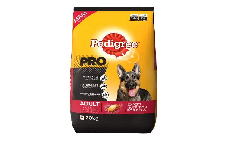 Best dog food for weight management with low-calorie formulas-Pedigree Pro Expert Nutrition Dry Food for Active Adult Dogs, 20 kg