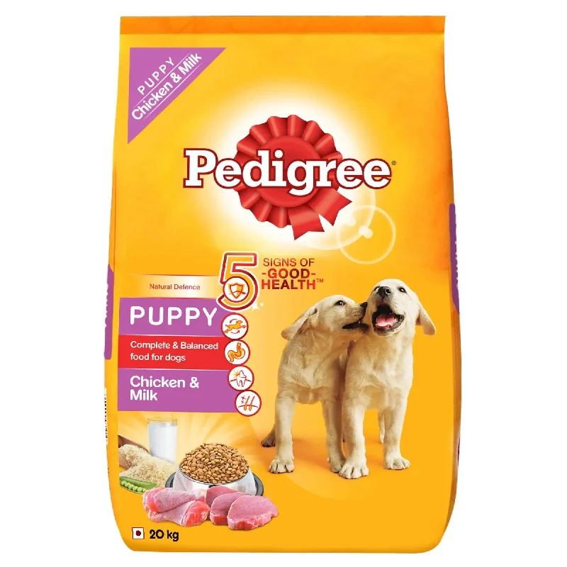 Dog food with quinoa for a healthy grain option and added fiber-Pedigree Puppy Dry Dog Food Food, Chicken & Milk, 20 kg