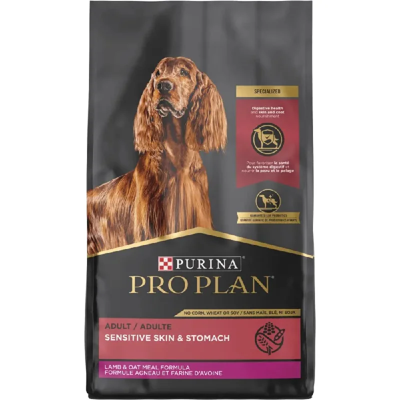 High-quality dog food with chicken fat for healthy skin, coat, and energy-Pro Plan Sensitive Skin & Stomach Lamb & Oatmeal Dog