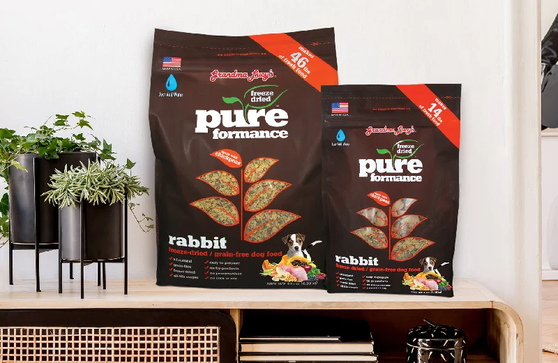 Wet dog food with beef and potatoes for a hearty, filling meal-Pureformance Rabbit