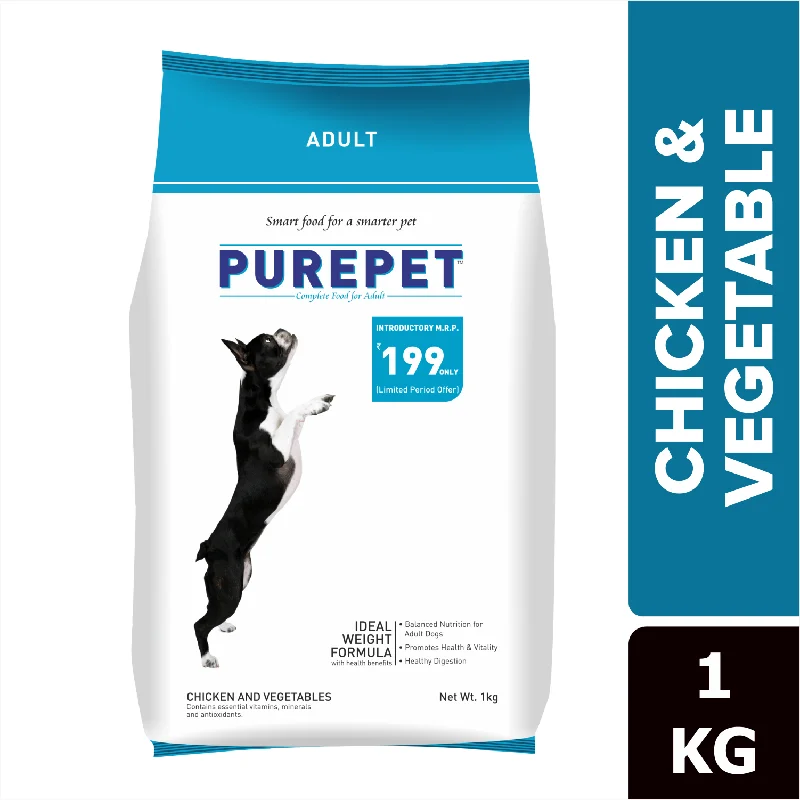 Best dog food for dogs with IBS with easily digestible, gentle ingredients-Purepet Chicken & Vegetable Adult Dog Dry Food