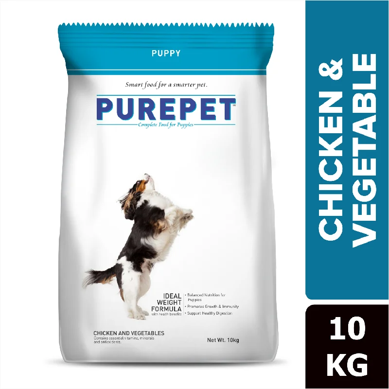 Premium dog food with freeze-dried raw pieces for added nutrients-Purepet Chicken & Vegetable Puppy Dog Dry Food