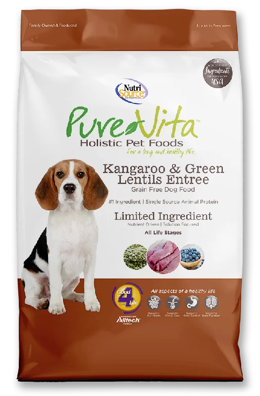 Best dog food with turmeric for inflammation and joint health in dogs-PureVita Kangaroo & Green Lentil