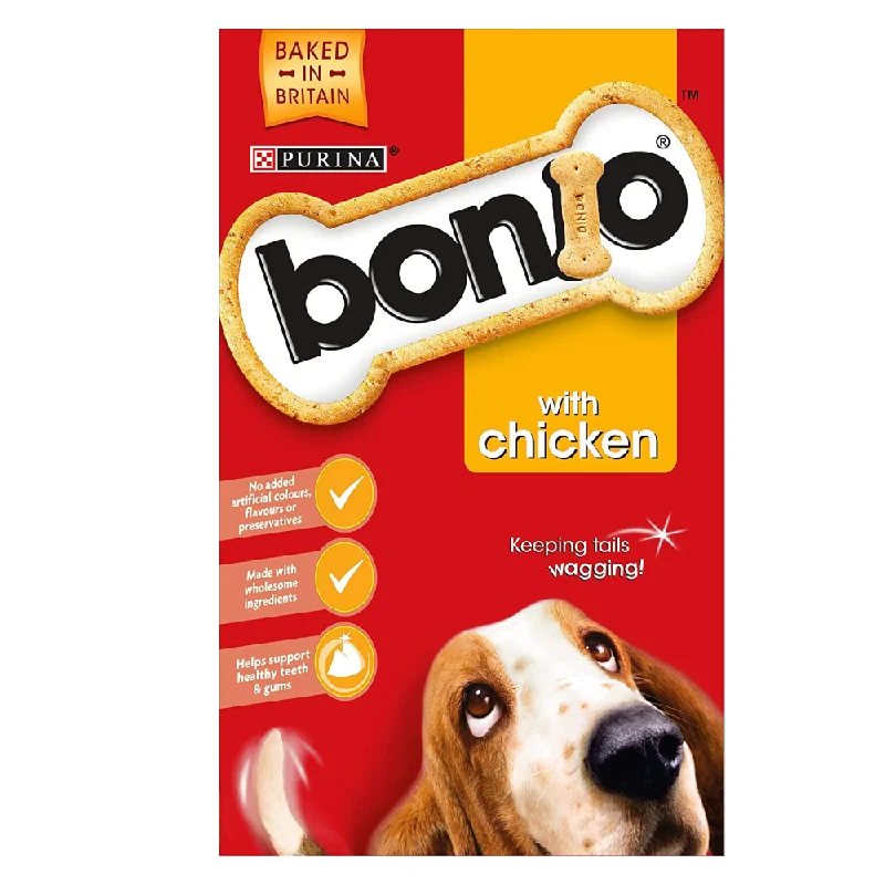 Hypoallergenic dog food with salmon for sensitive dogs and skin care-PURINA BONIO DOG BISCUIT WITH CHICKEN 650 GM