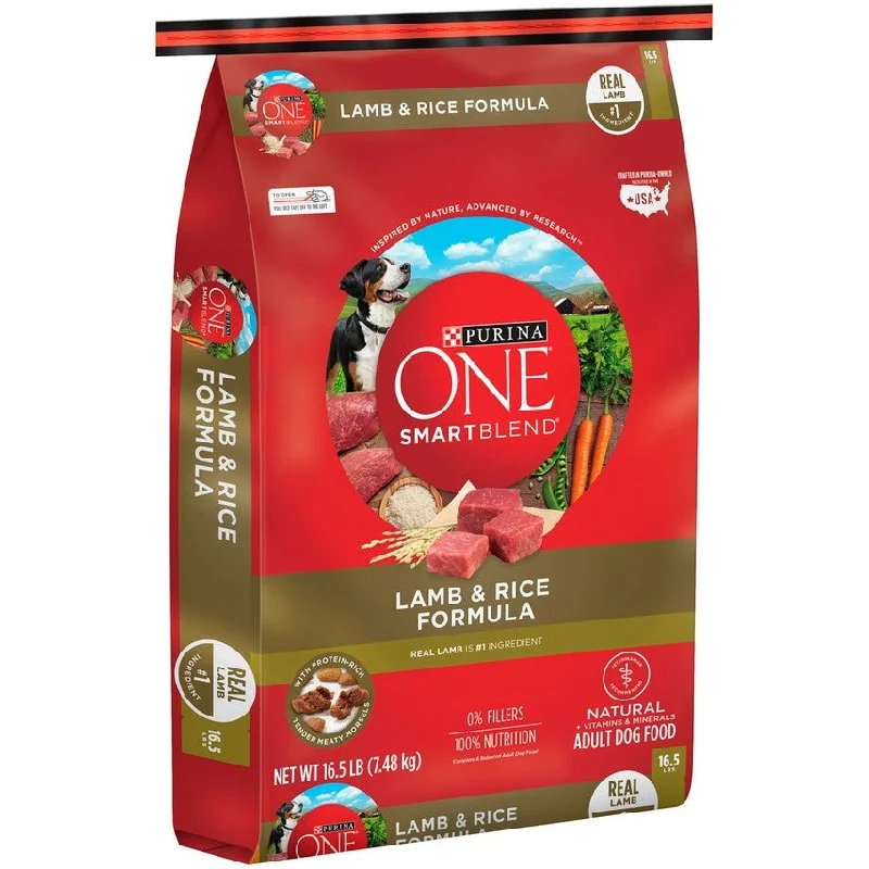 Best dog food for dogs with diabetes with low-glycemic ingredients-Purina ONE SmartBlend Lamb & Rice Dry Dog Food