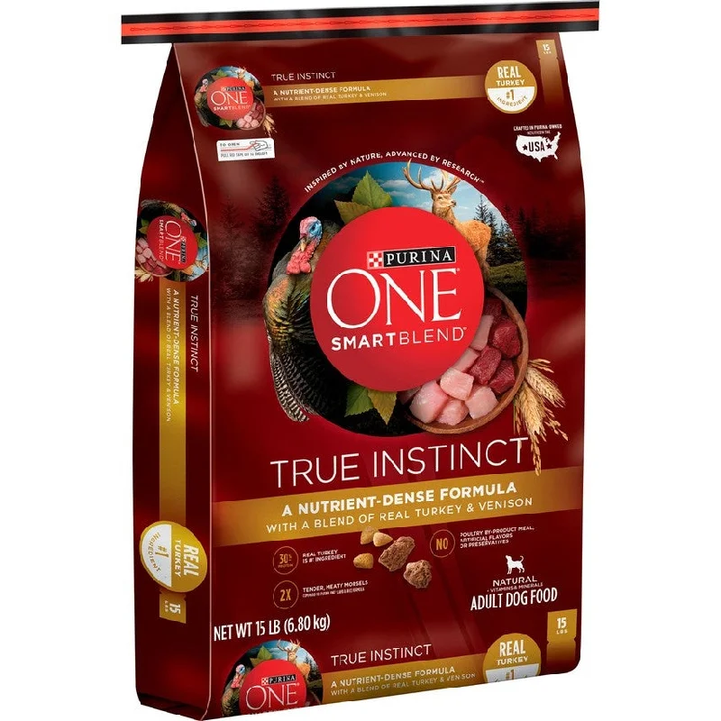 Best dog food for older dogs with soft kibble for easier chewing-Purina ONE SmartBlend True Instinct Turkey & Venison Dry Dog Food