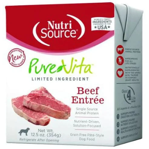 Best dog food for dogs with digestive issues with easily digestible protein-Nutri Source PureVita Beef Entree ; Pate Style ; Dog Food ; 12.5 oz