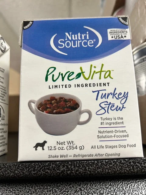 Best dog food with natural antioxidants for cellular health and longevity-NutriSource PureVita Turkey Stew 12.5oz