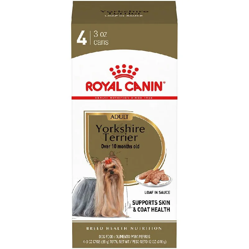 Best dog food for sensitive stomachs with easily digestible ingredients-Royal Canin Breed Health Nutrition Yorkshire Terrier Adult Canned Dog Food