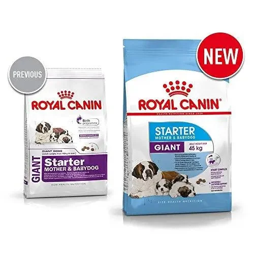 Gluten-free dog food with brown rice for balanced nutrition and energy-Royal Canin Giant Starter, 15 kg