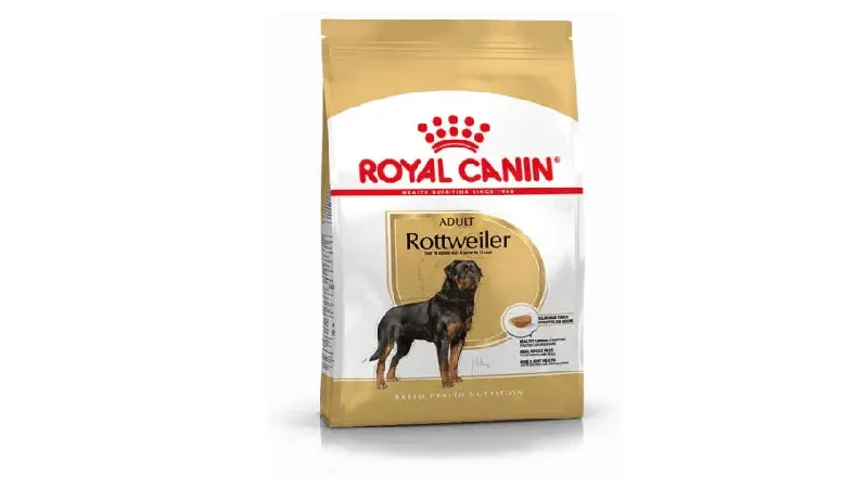 Hypoallergenic dog food with salmon for sensitive dogs and skin care-Royal Canin Rottweiler Adult, 12 Kg