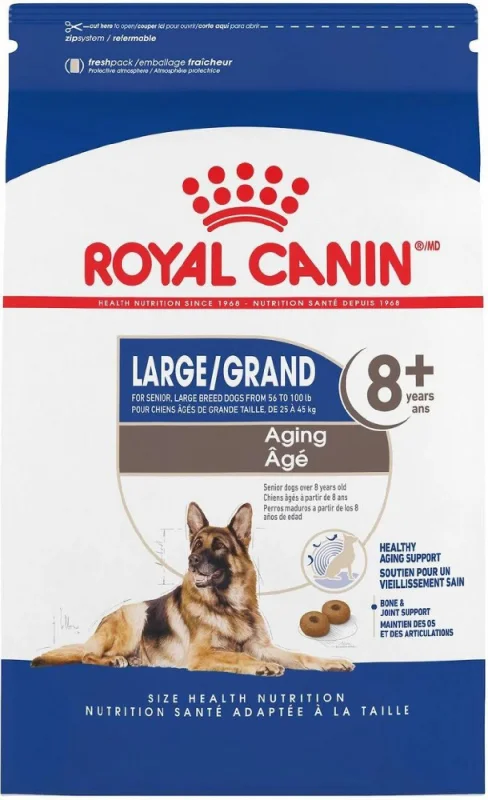 Premium dog food with freeze-dried raw pieces for added nutrients-Royal Canin Size Health Nutrition Large Breed Aging 8+ Dry Dog Food