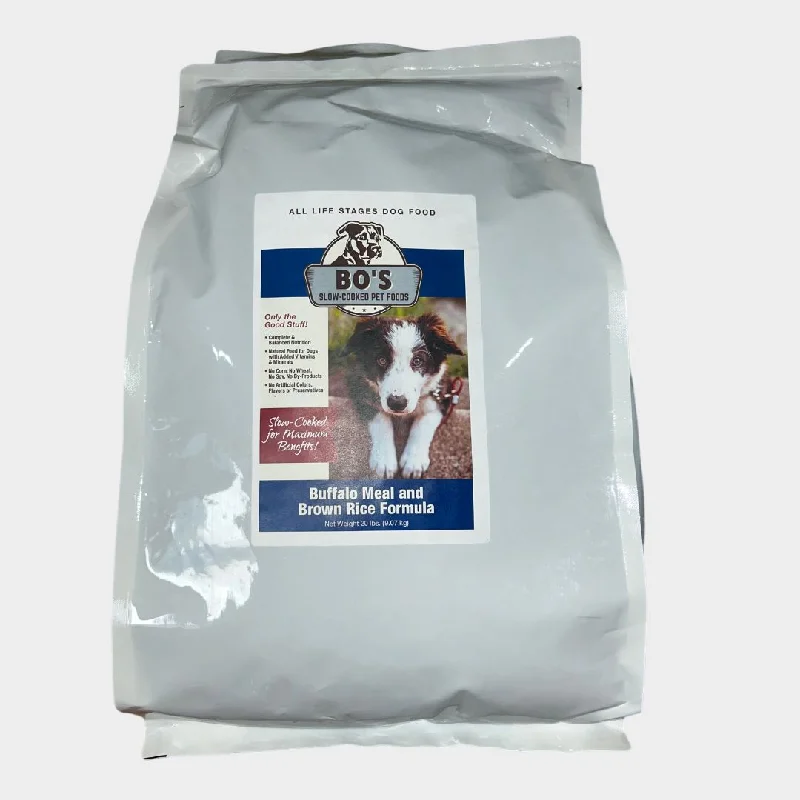 High-fiber dog food with chicory root for better digestion and gut health-Bo's Slow Cooked Water Buffalo Meal and Brown Rice Formula All Life Stages Dog Food