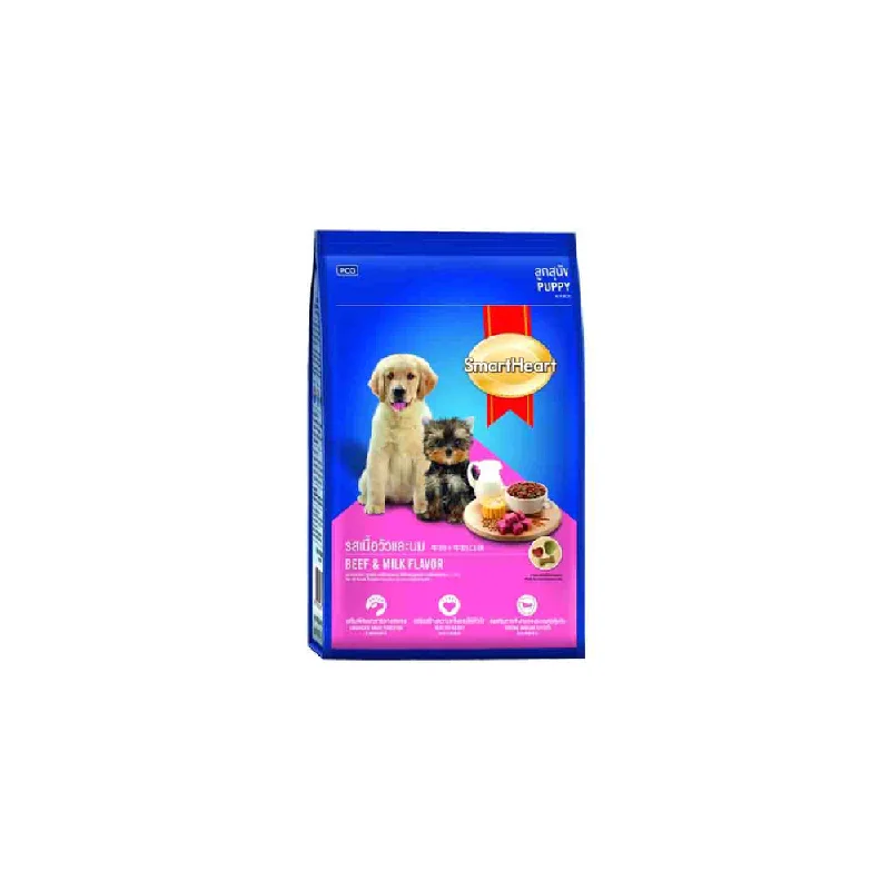 Best dog food for puppies with DHA for brain and eye development-SMART HEART PUPPY FOOD BEEF & MILK 2.7 KG