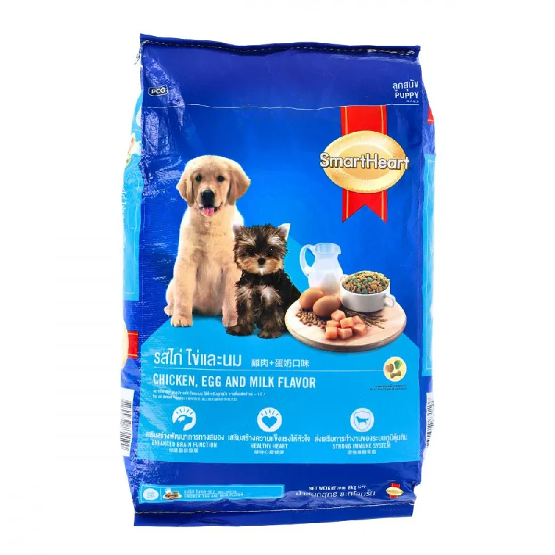 Best dog food for active puppies with energy-boosting ingredients and vitamins-SMART HEART PUPPY FOOD CHICKEN EGG & MILK 8 KG